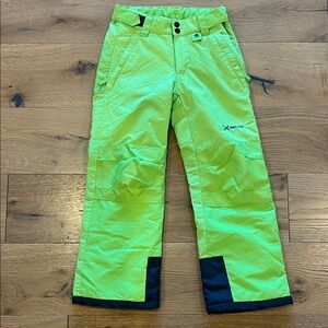 Bright Green Kids Snow Pants